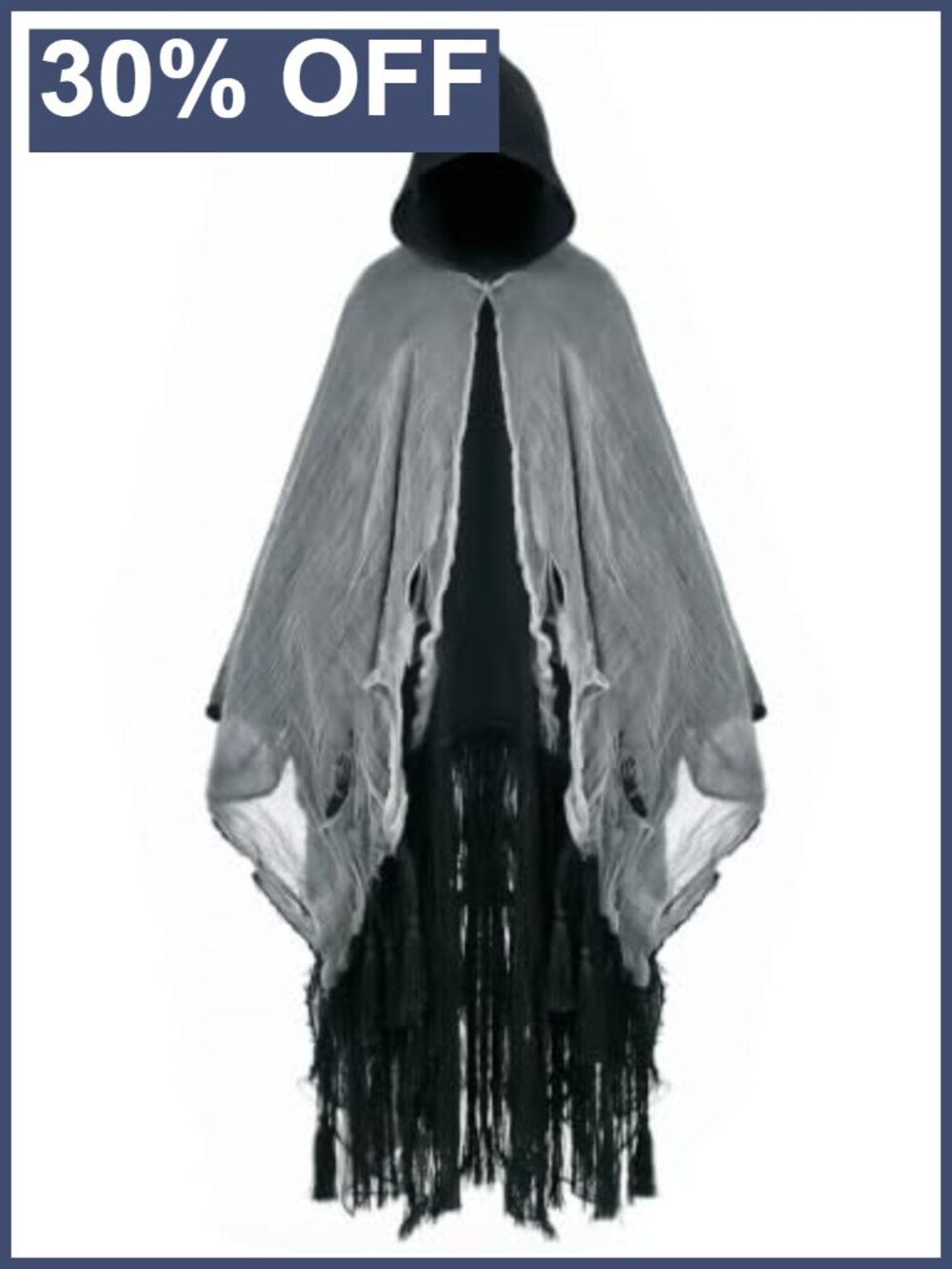 Grim Reaper Hooded Cloak Cosplay Cape 180cm Halloween Costume